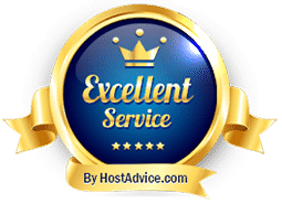 Excellent Service award by HostAdvice